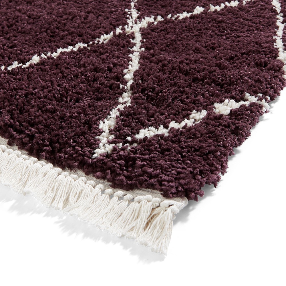 Boho 8280 Scandi Geometric Runner Rugs in Purple